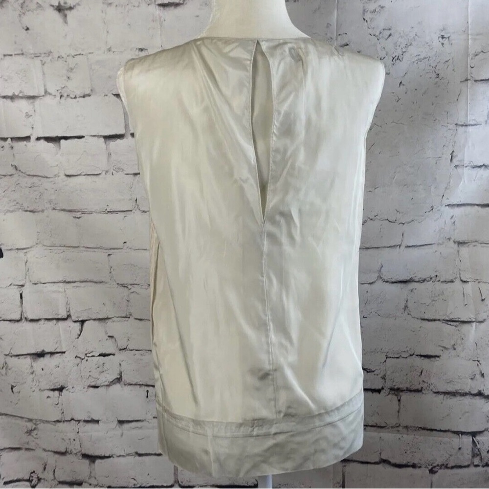 Marni Blouse Womens Size Medium 38EU Bow Striped Top Beige Sleeveless Cotton - Picture 5 of 7